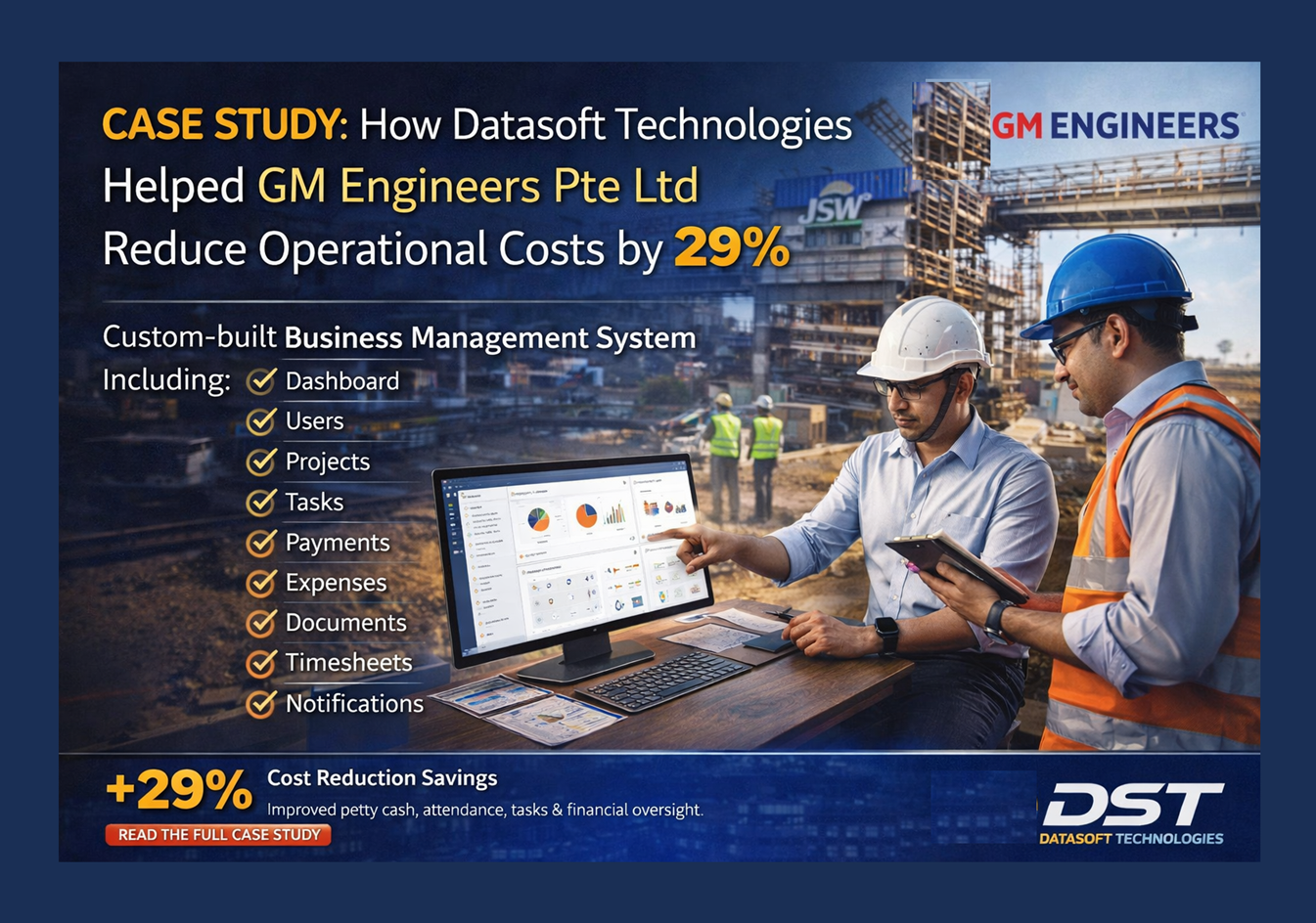 Case Study: How Datasoft Technologies Helped GM Engineers Pte Ltd Reduce Operational Costs by 29%