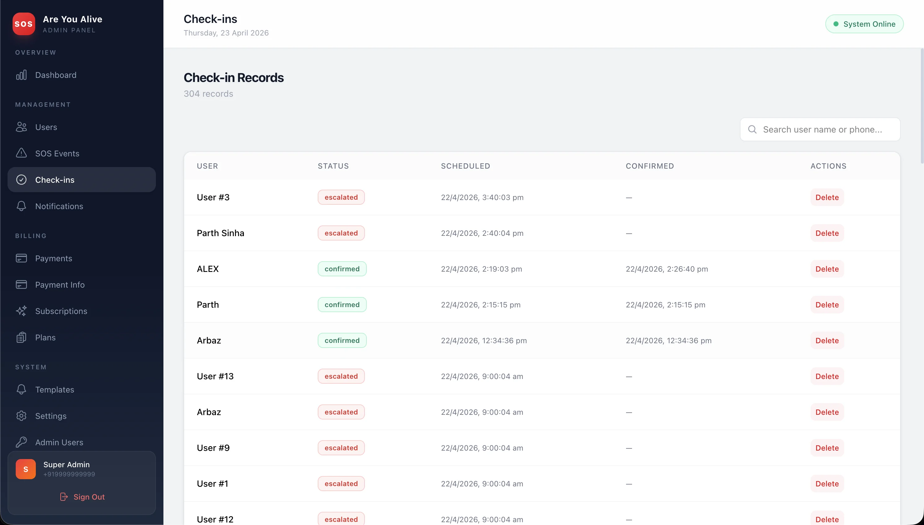 Subscription management