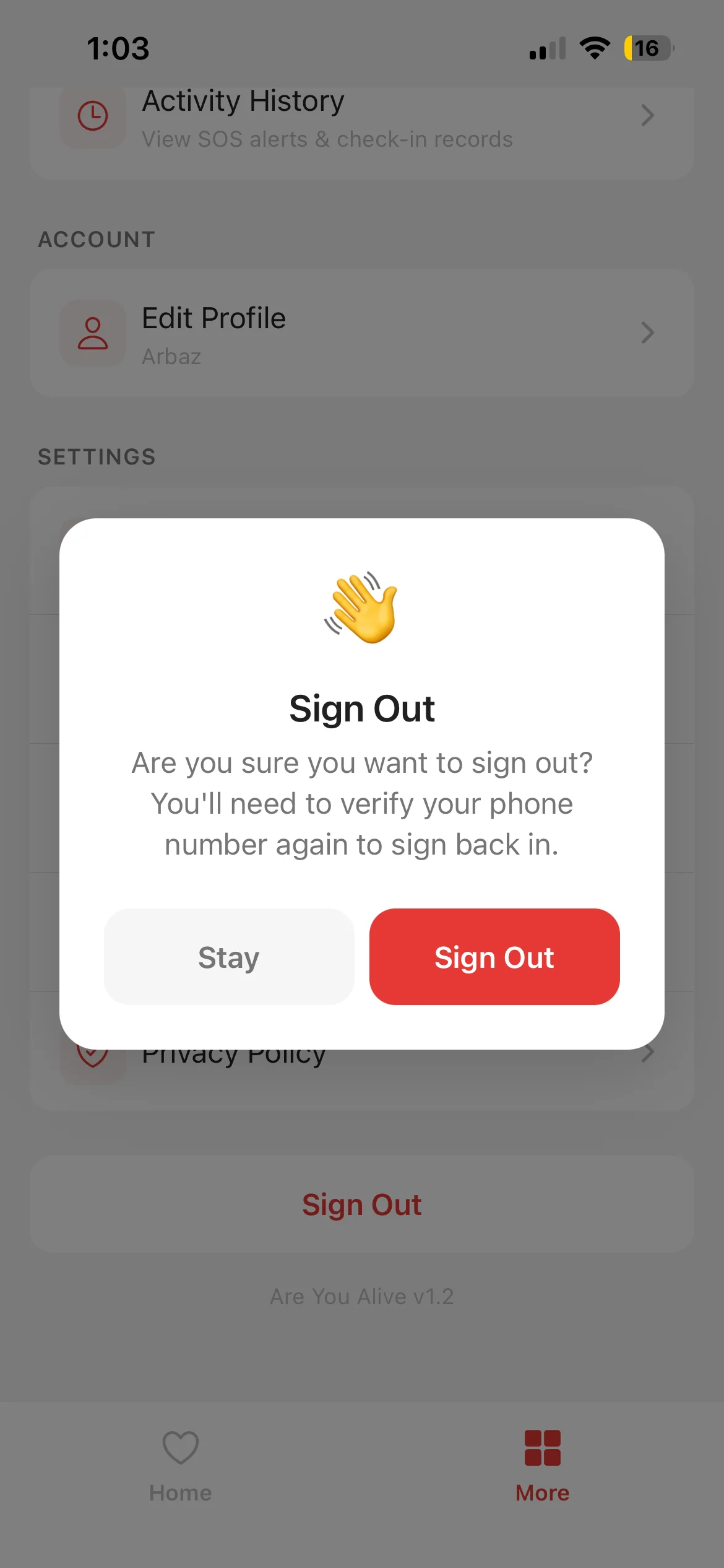 Event history on phone