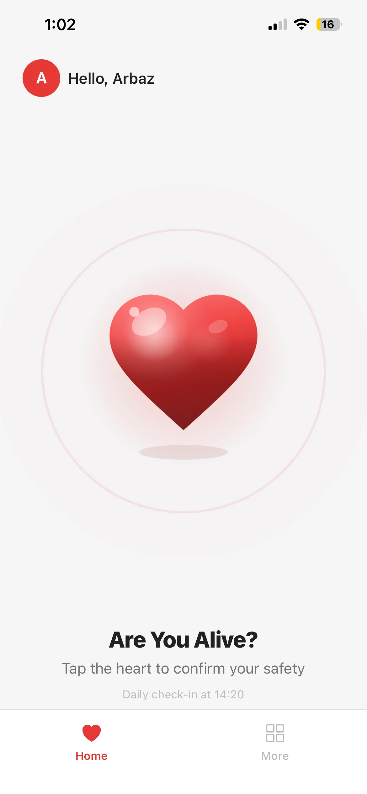 Check-in confirmation