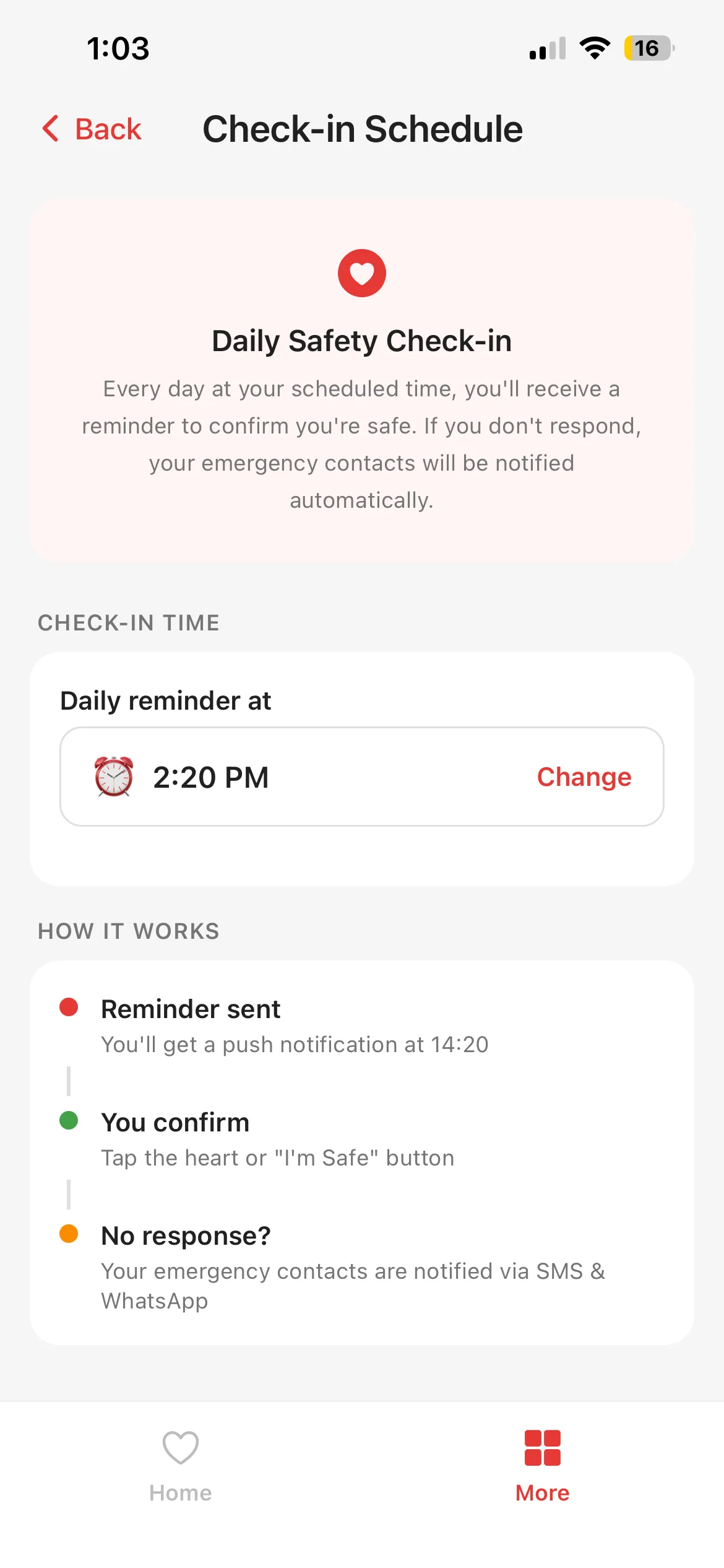 Emergency contacts list