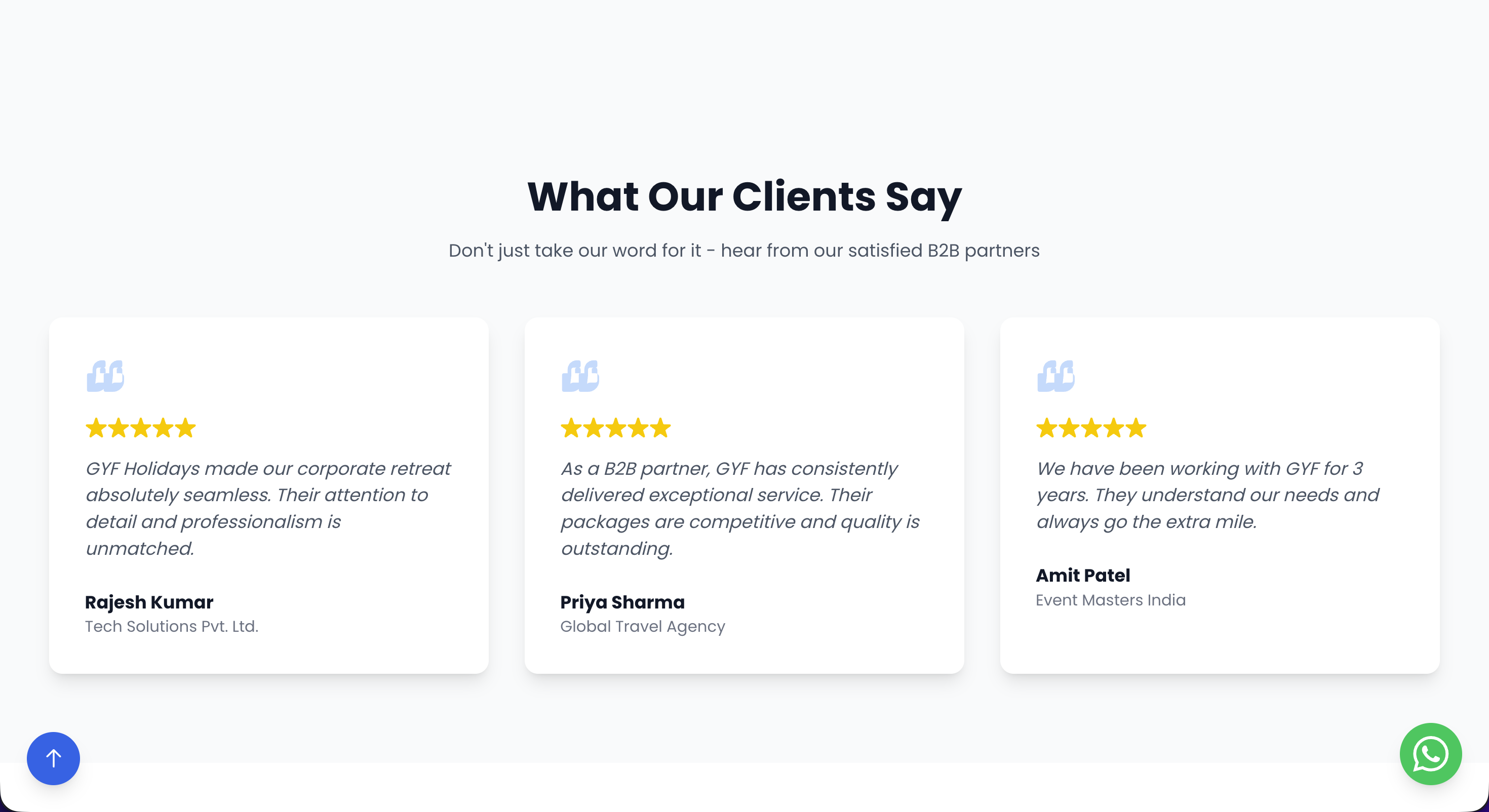 GYF Client Testimonials