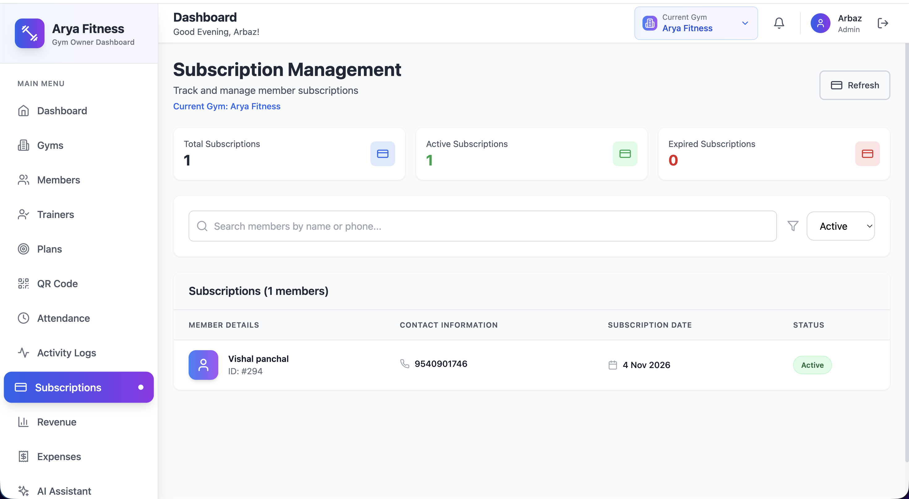 Subscription Management