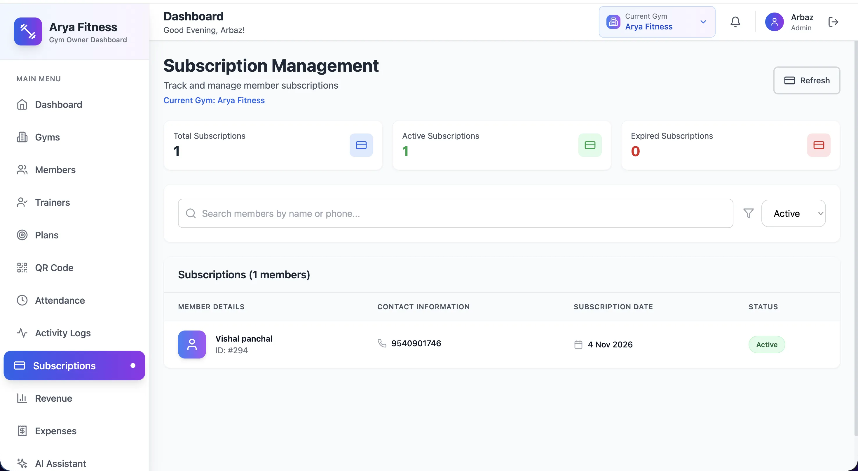 Subscription Management